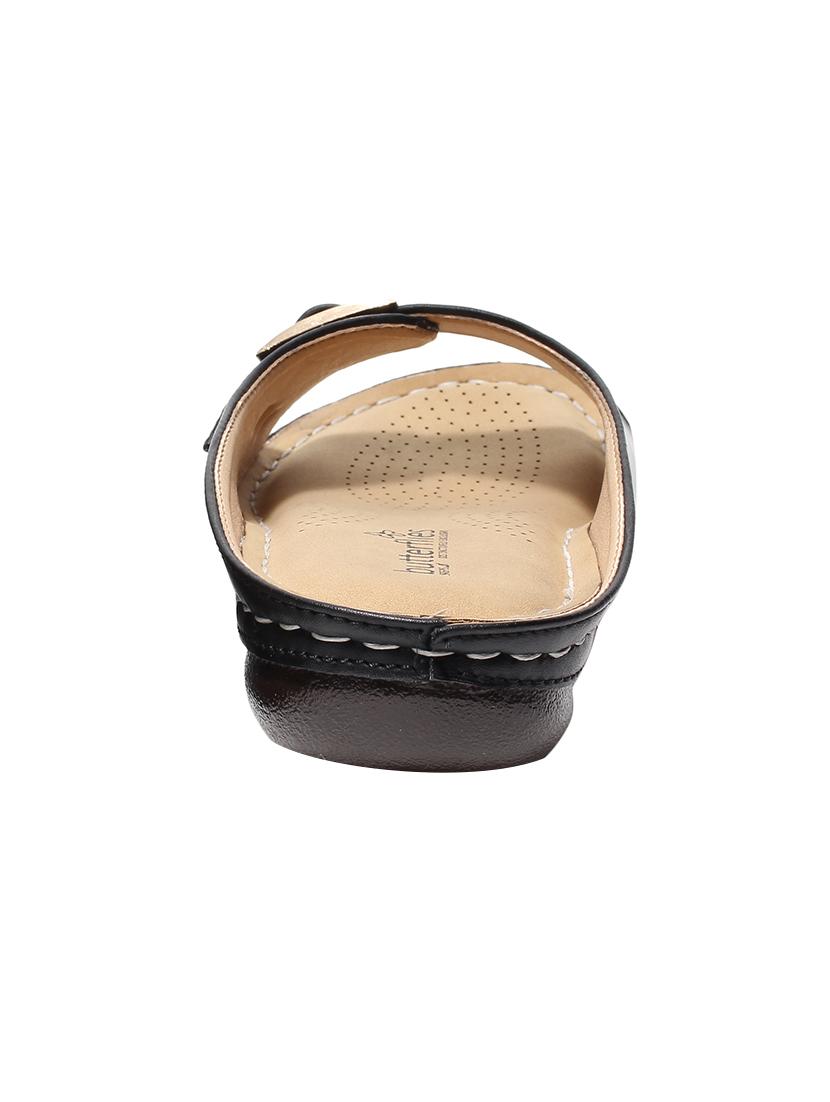 black pu slip on sandals - 17461893 - Zoom Image - 3