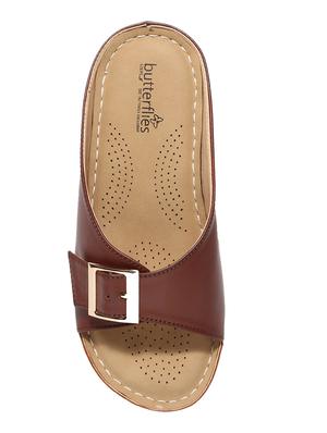 brown pu slip on sandals - 17461894 - Standard Image - 4