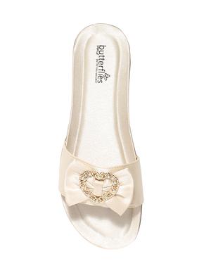 white pu slip on sandals - 17461895 - Standard Image - 4
