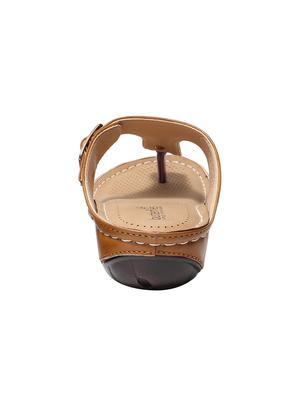 beige pu slip on sandals - 17461897 - Standard Image - 3