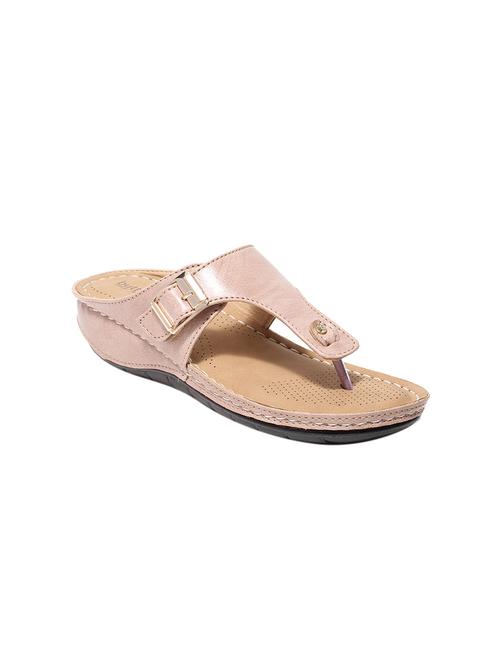 pink pu slip on sandals - 17461899 - Standard Image - 1