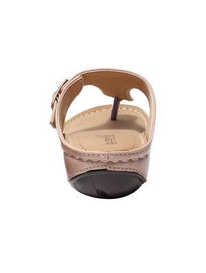 pink pu slip on sandals - 17461899 - Standard Image - 3