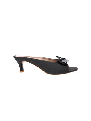 black pu slip on sandals - 17461901 - Standard Image - 2