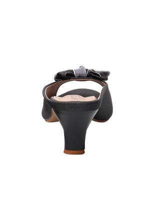 black pu slip on sandals - 17461901 - Standard Image - 3