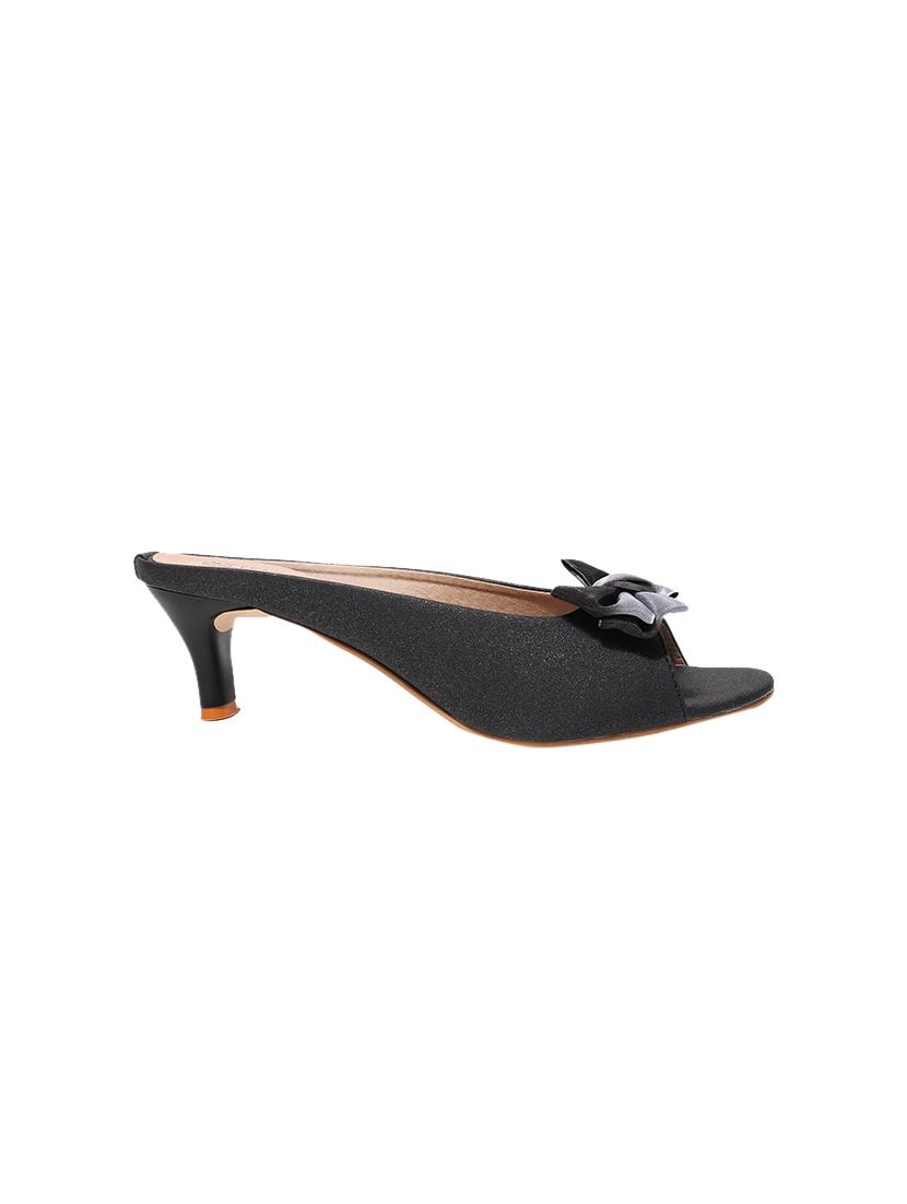 black pu slip on sandals - 17461901 - Zoom Image - 2