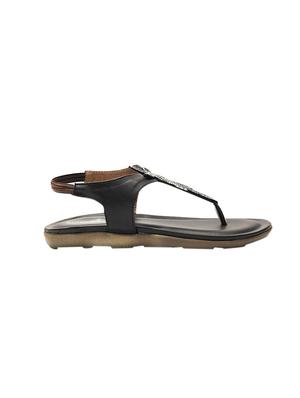 brown pu slip on sandals - 17461903 - Standard Image - 2