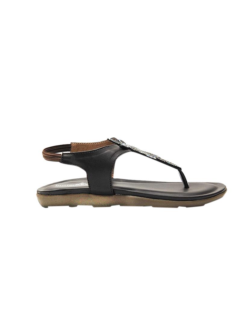 brown pu slip on sandals - 17461903 - Zoom Image - 2