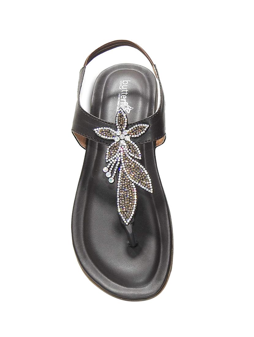 brown pu slip on sandals - 17461903 - Zoom Image - 4