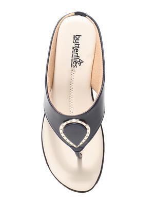 blue pu slip on sandals - 17461909 - Standard Image - 4