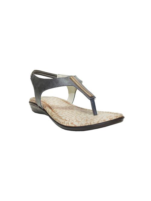 grey pu slip on sandals - 17461915 - Standard Image - 1