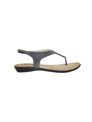 grey pu slip on sandals - 17461915 - Standard Image - 2