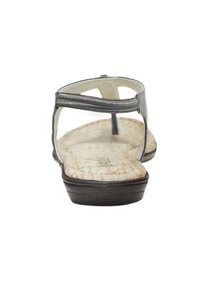 grey pu slip on sandals - 17461915 - Standard Image - 3