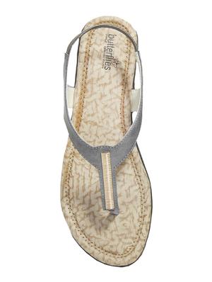 grey pu slip on sandals - 17461915 - Standard Image - 4