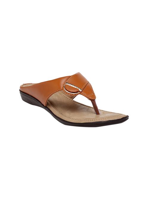 tan pu slip on sandals - 17461920 - Standard Image - 1