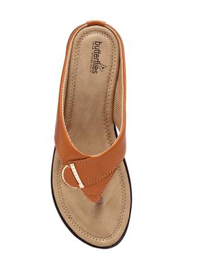 tan pu slip on sandals - 17461920 - Standard Image - 4