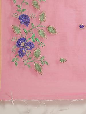 embroidered handloom saree with blouse - 17461957 - Standard Image - 4