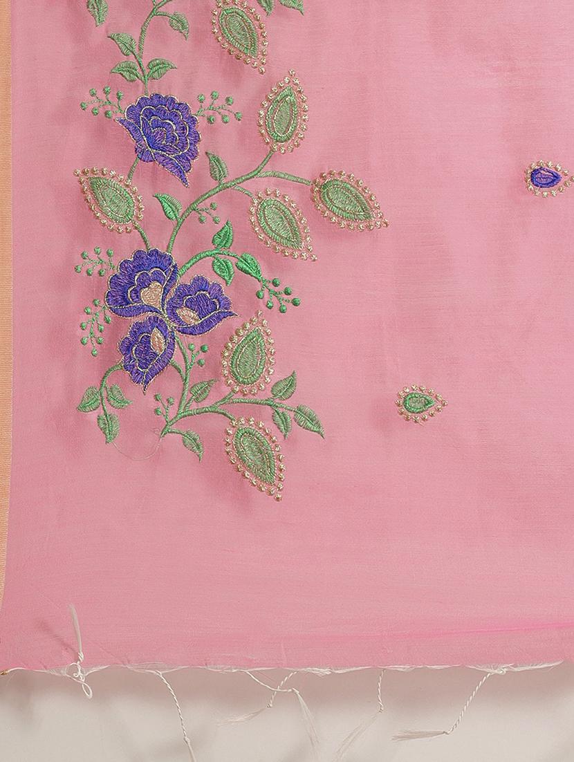 embroidered handloom saree with blouse - 17461957 - Zoom Image - 4