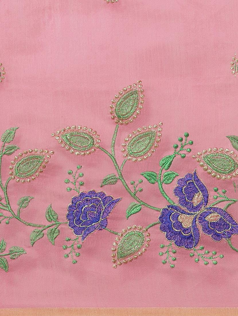 embroidered handloom saree with blouse - 17461957 - Zoom Image - 5