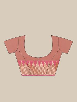 solid handloom saree with blouse - 17461959 - Standard Image - 3