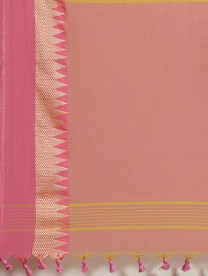 solid handloom saree with blouse - 17461959 - Standard Image - 4