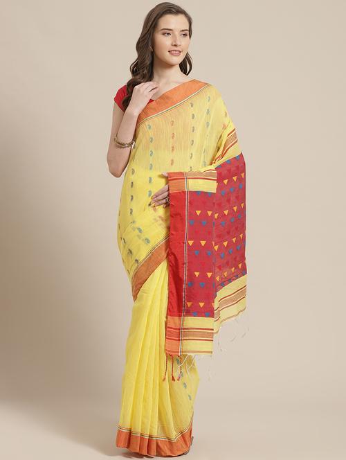 self design handloom saree with blouse - 17461988 - Standard Image - 1