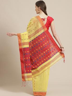 self design handloom saree with blouse - 17461988 - Standard Image - 2