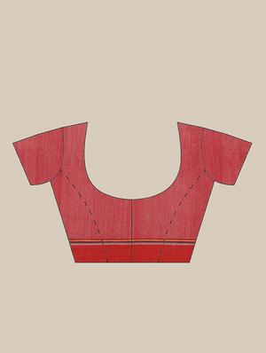 self design handloom saree with blouse - 17461988 - Standard Image - 3