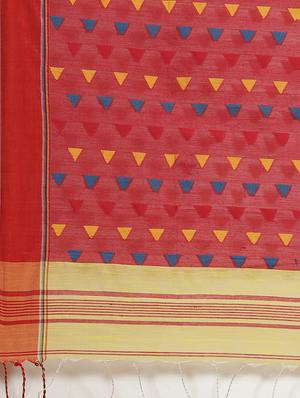self design handloom saree with blouse - 17461988 - Standard Image - 4