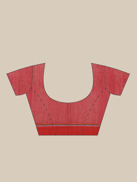 self design handloom saree with blouse - 17461988 - Zoom Image - 3