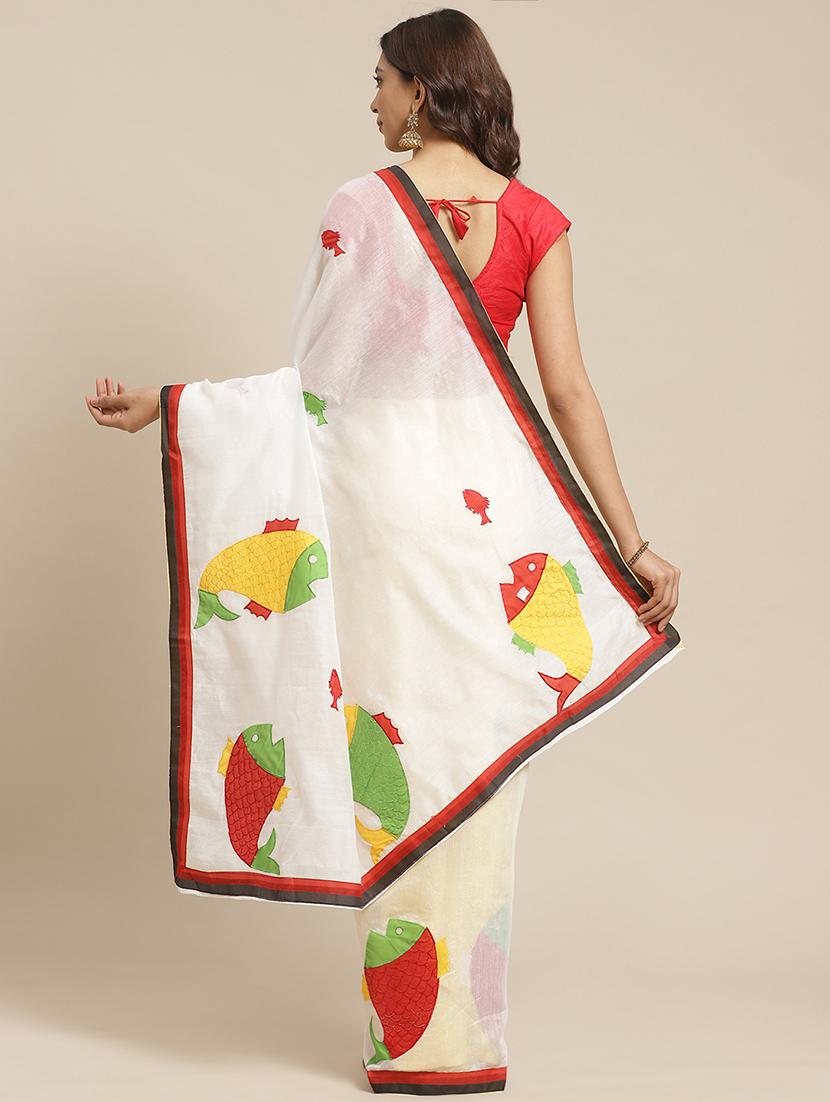 self design handloom saree with blouse - 17462010 - Zoom Image - 2