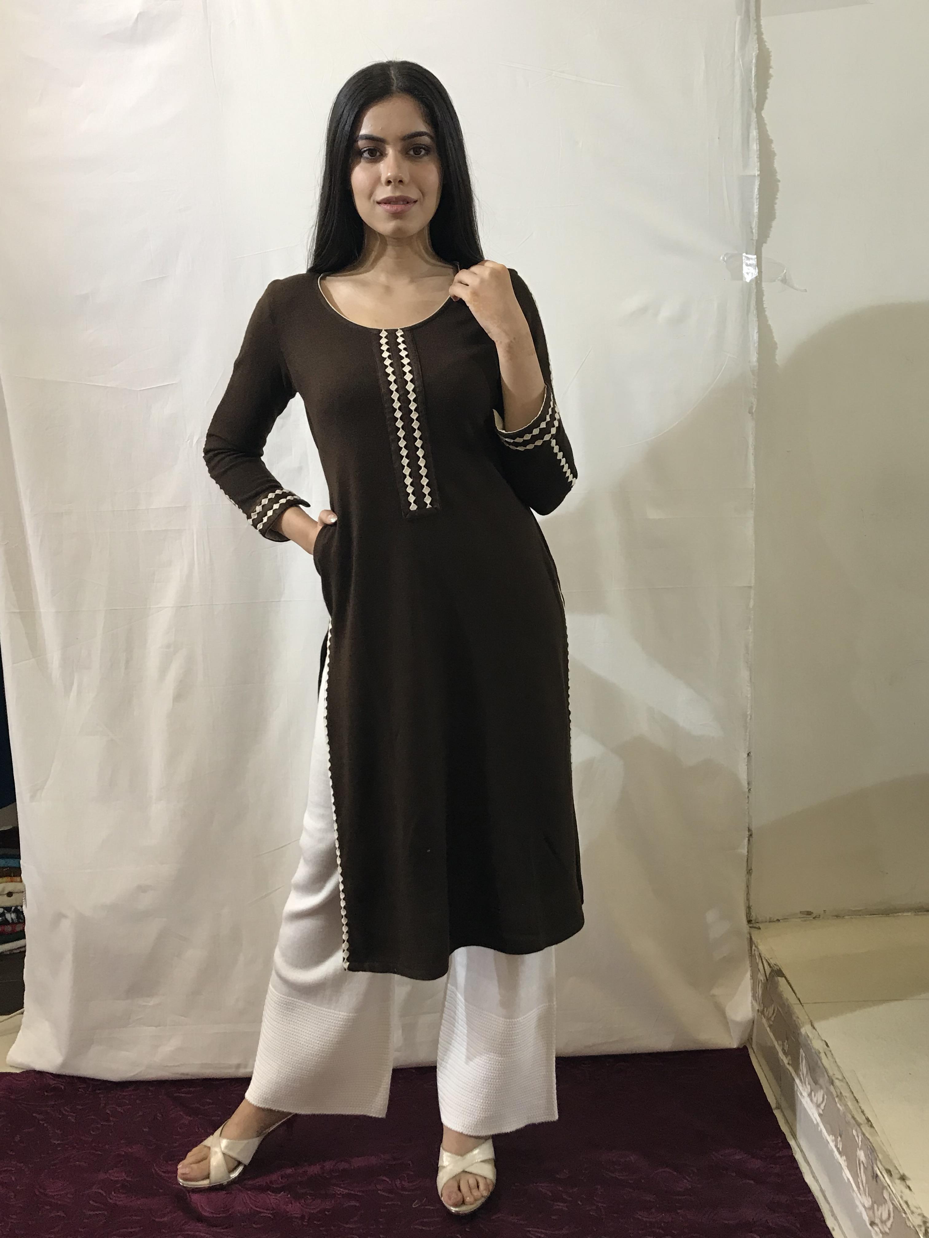 chocolate brown kurta sets - 17462023 - Zoom Image - 1