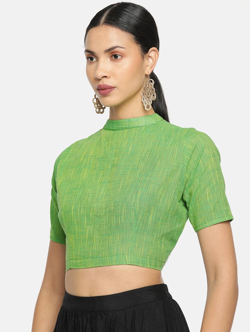 plain high neck blouse - 17462201 - Zoom Image - 2