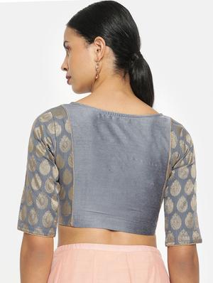 self design brocade blouse - 17462202 - Standard Image - 3