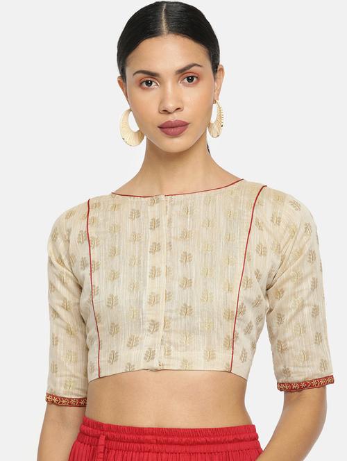 off-white brocade blouse - 17462203 - Standard Image - 1