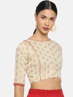 off-white brocade blouse - 17462203 - Standard Image - 2