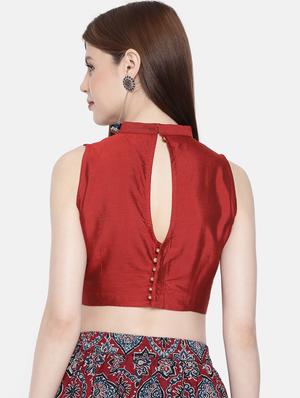 solid high neck blouse - 17462204 - Standard Image - 3