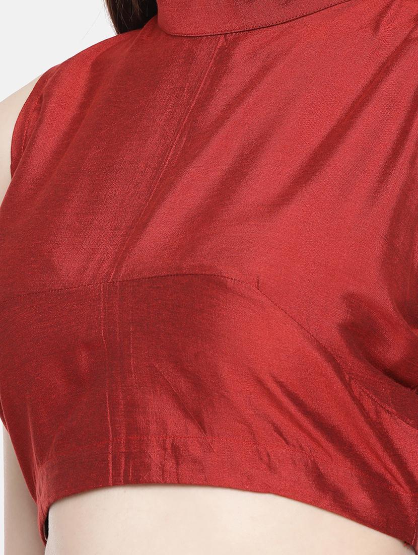 solid high neck blouse - 17462204 - Zoom Image - 4