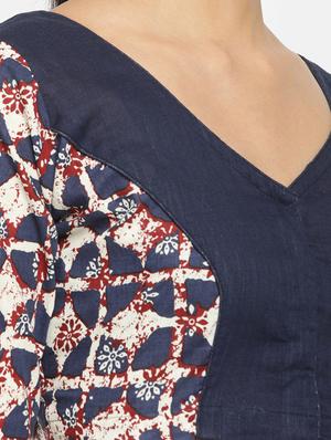 navy printed blouse - 17462208 - Standard Image - 4
