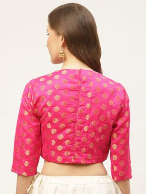 self design jacquard blouse - 17462210 - Standard Image - 3