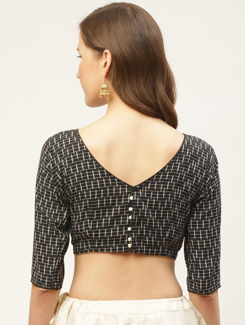 check printed blouse - 17462216 - Zoom Image - 3