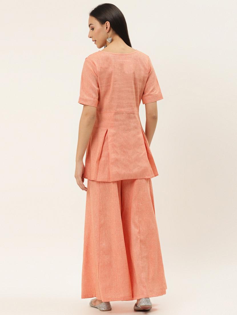 mirror work kurta palazzo set - 17462226 - Zoom Image - 3