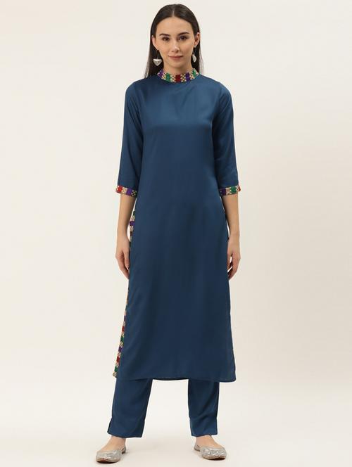 solid kurta pant set - 17462227 - Standard Image - 1