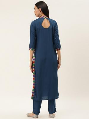 solid kurta pant set - 17462227 - Standard Image - 3