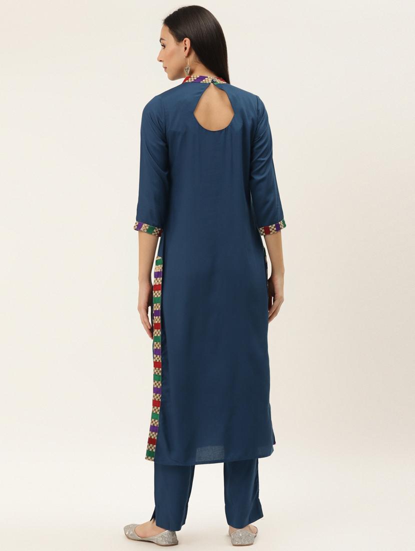 solid kurta pant set - 17462227 - Zoom Image - 3