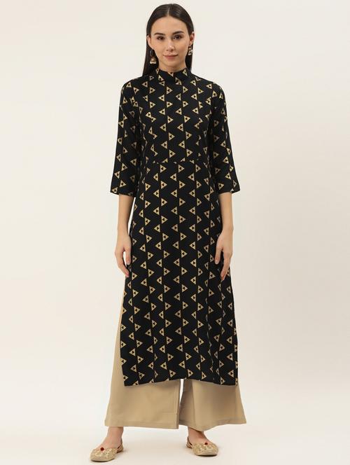 geometric print kurta palazzo set - 17462229 - Standard Image - 1