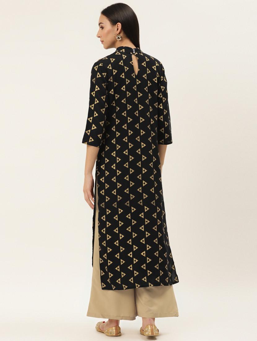 geometric print kurta palazzo set - 17462229 - Zoom Image - 3