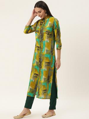 abstract print kurta pant set - 17462231 - Standard Image - 2