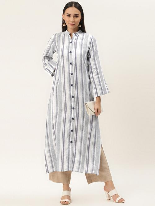 striped straight kurta - 17462235 - Standard Image - 1