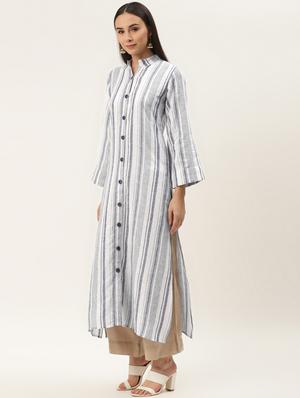 striped straight kurta - 17462235 - Standard Image - 2