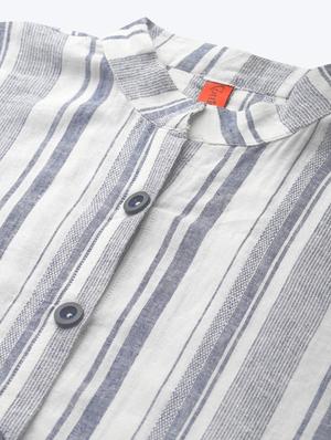striped straight kurta - 17462235 - Standard Image - 4